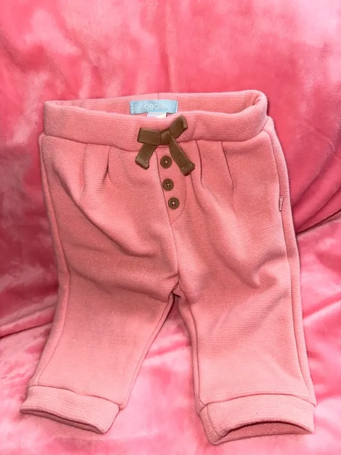 Pantalon legging chaud fourre molletonné rose Obaïbi