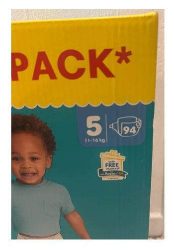 Lot de 2 maxi pack Pampers Baby-Dry taille 5, soit 188 couches
