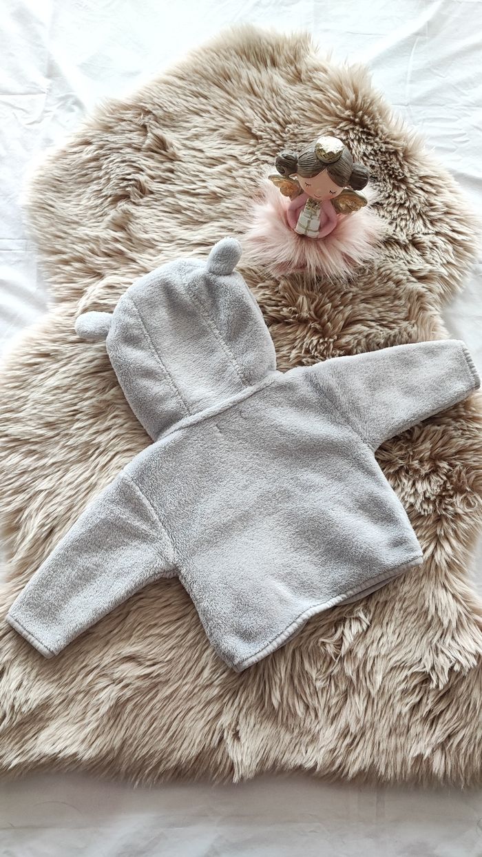 Gilet polaire gris tout petit baby 1 mois - photo numéro 2