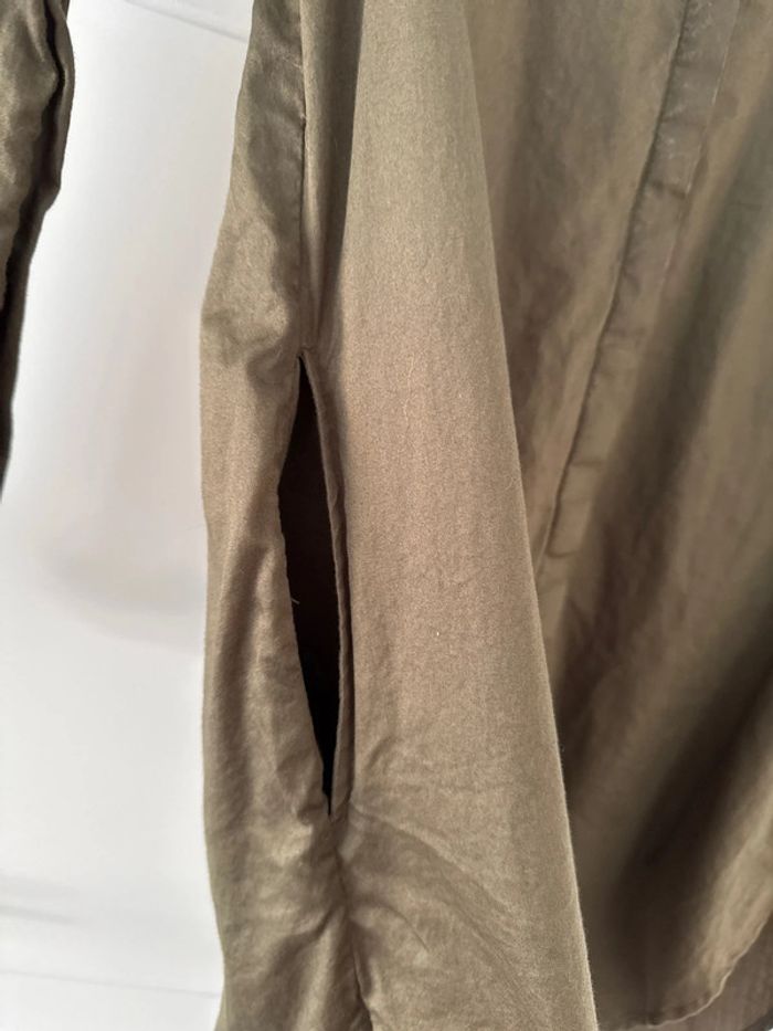Robe chemise kaki Promod soie taille M - photo numéro 4