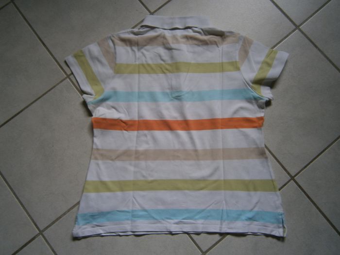 Polo MC blanc rayé SCOTTAGE Taille 42 - photo numéro 4