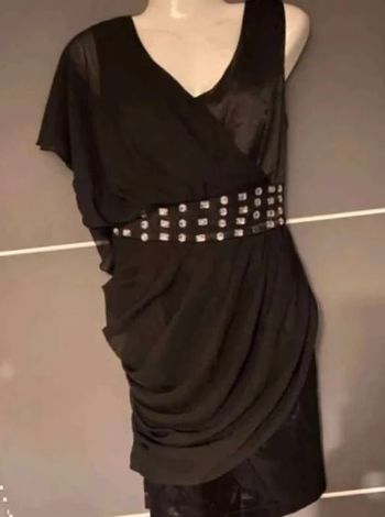 Robe de cocktail  fêtes habillée soirée femme  marque  Pussycat London  neuve  XL  42  14  noir