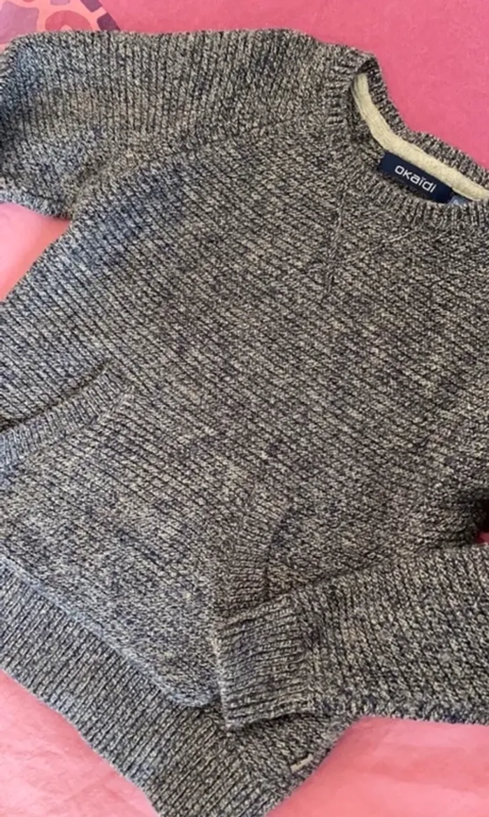 Pull bleu chiné Okaidi 2 ans - photo numéro 2