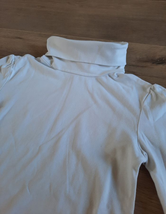 T shirt/sous pull à col roulé blanc TAO 8 ans - photo numéro 2