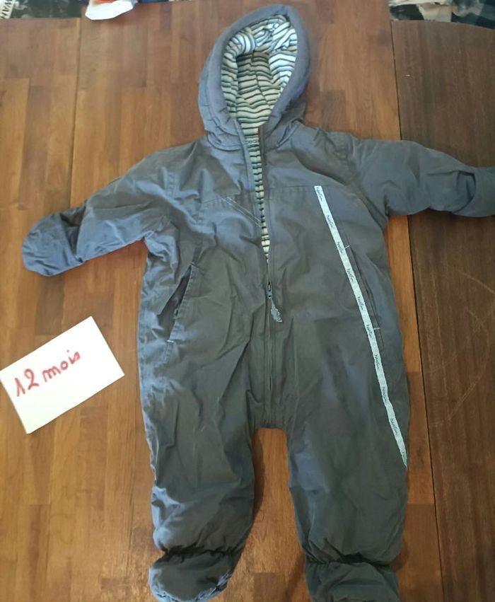 Combinaison chaude pour l'hiver - grise - 12 mois