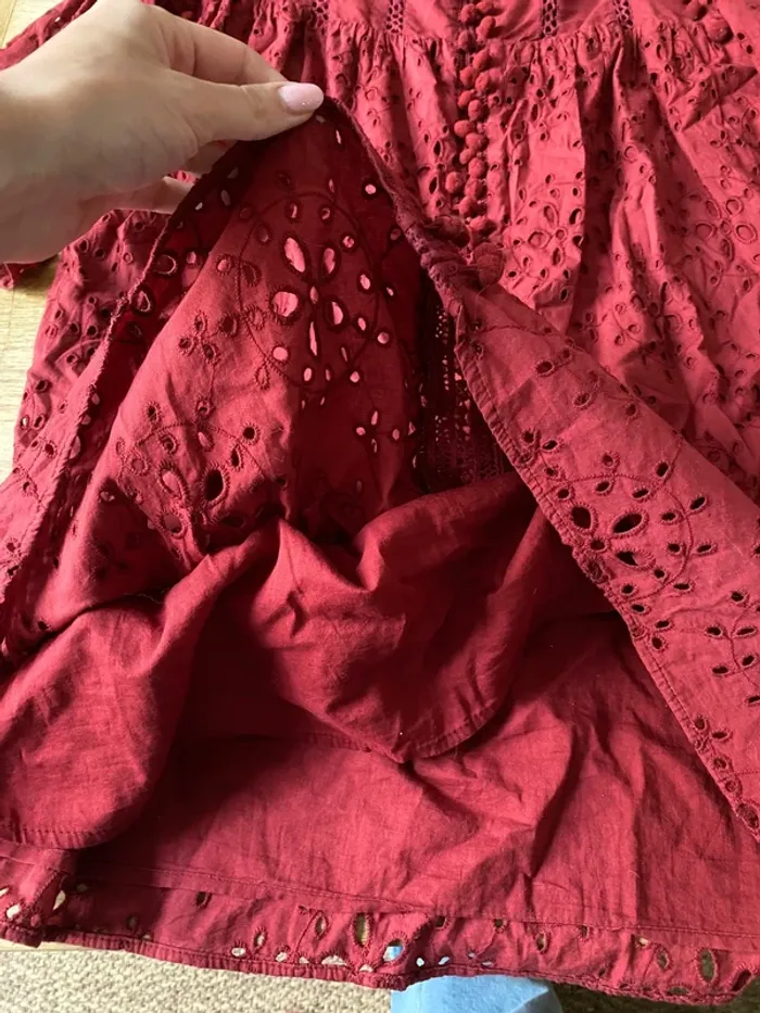 Robe dentelle bordeaux Zara - photo numéro 3