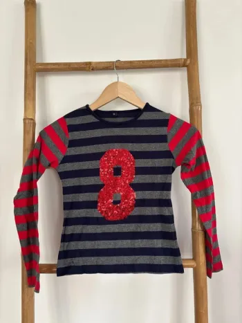 t-shirt manches longues à rayures taille 10 ans