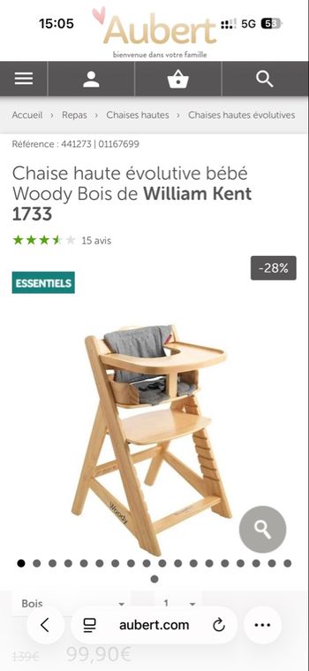 Chaise haute Woody