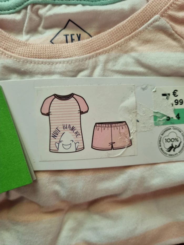 Lot de 2 pyjashorts en coton bio 3/4 ans - photo numéro 3