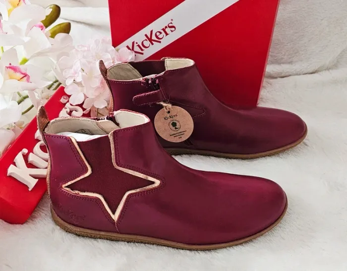 Bottes Bottines cuir Zip Kickers T38