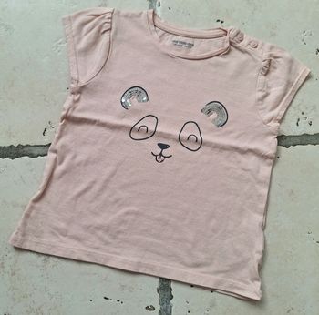 T-shirt été rose Vertbaudet panda - 2 ans neuf