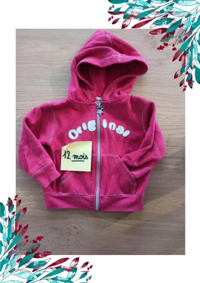 Gilet zippé fille 12 mois