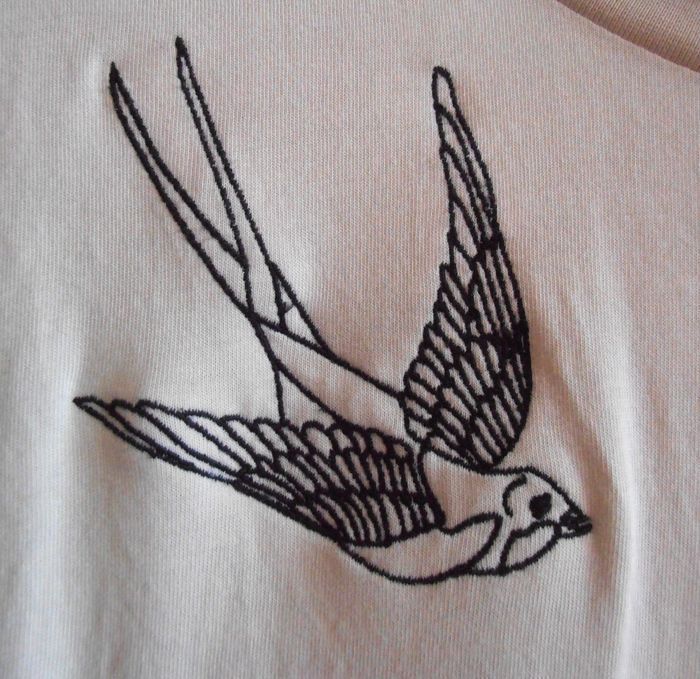 T-shirt homme, ASOS, taille M, blanc, 100% coton, motif oiseaux, manches longues - photo numéro 5