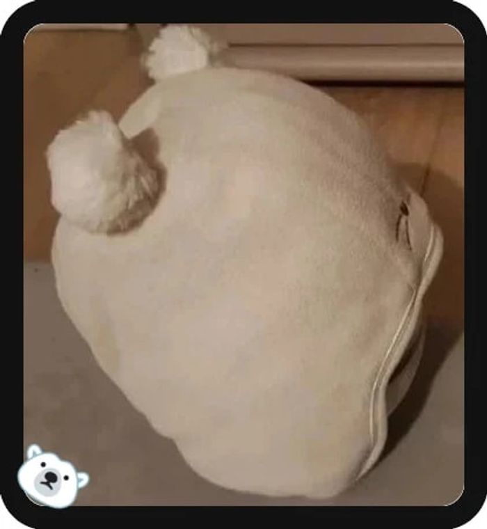 Bonnet blanc très chaud kiabi taille 49 cm état comme neuf - photo numéro 3