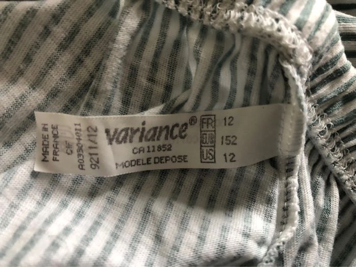 Shorty vert/blanc rayé « variance » T 12 ans NEUF - photo numéro 4