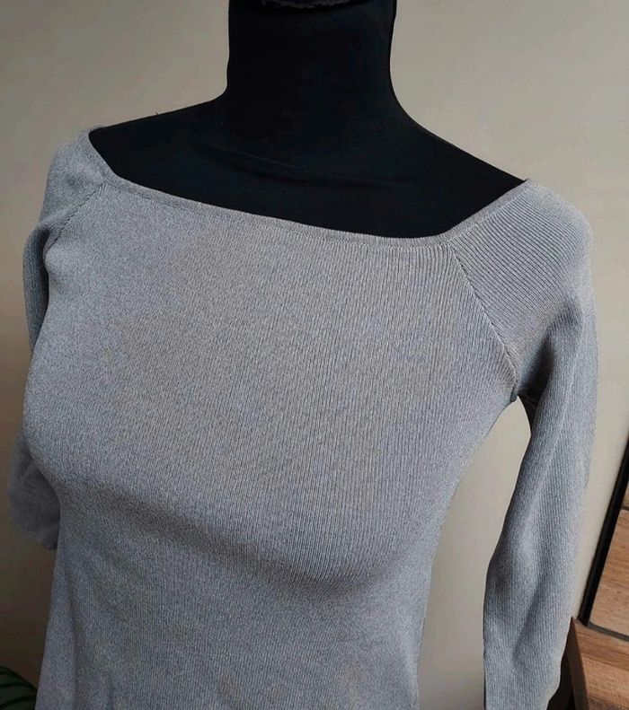 Pull gris Vintage Dressing demi manches - photo numéro 2