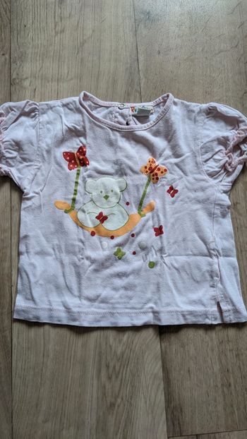 Tee-shirt ours et papillon 12 Mois