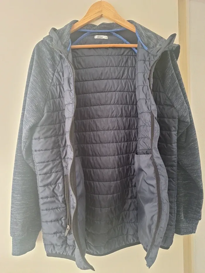 Veste bleu marine bi matière taille L Gémo - photo numéro 5