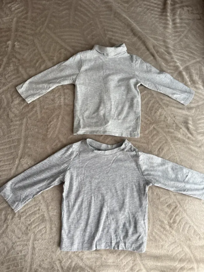 Lot de 2 hauts bébé gris – Manches longues