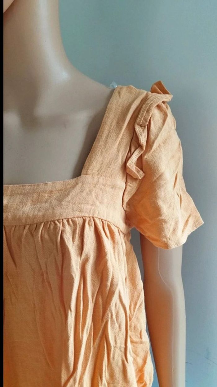 Top haut blouse orange femme taille s - photo numéro 6