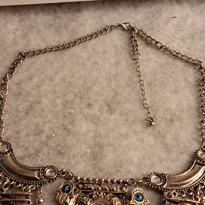 Collier aztèques argenté et bleu - photo numéro 6