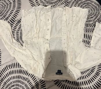 Chemise blanche avec motif dores fille