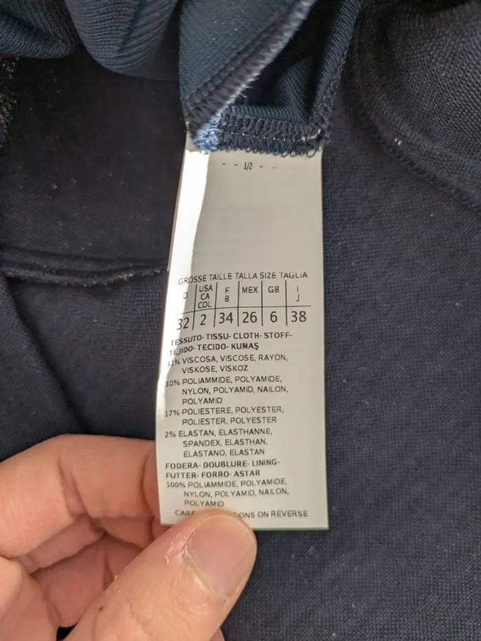 Robe chic bleu nuit/noir bas volanté - iBLUES T.34 - photo numéro 5