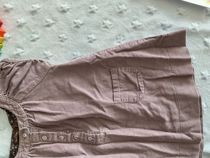 robe manches courtes en velours violet gris 9 mois bout'chou - photo numéro 5