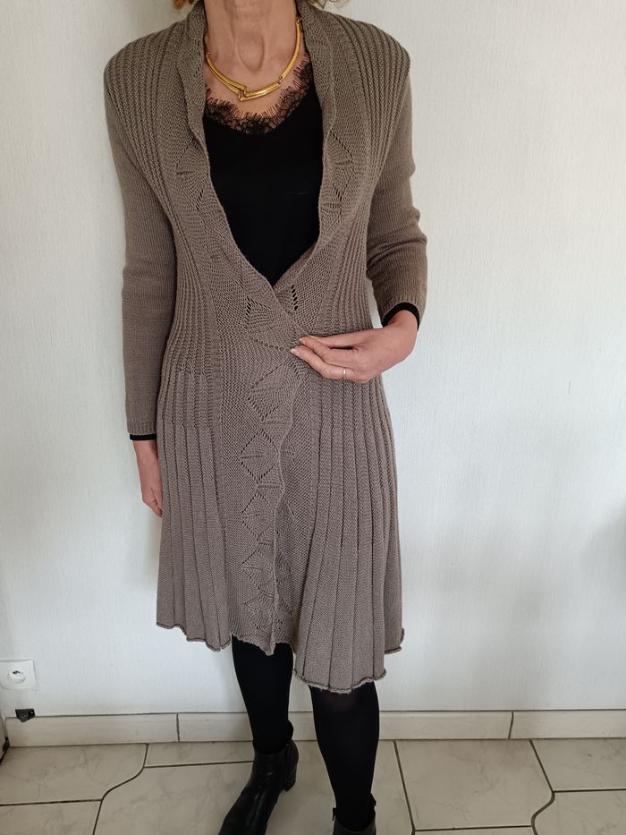 Long gilet en maille