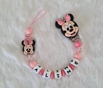 Attache tétine Minnie personnalisée
