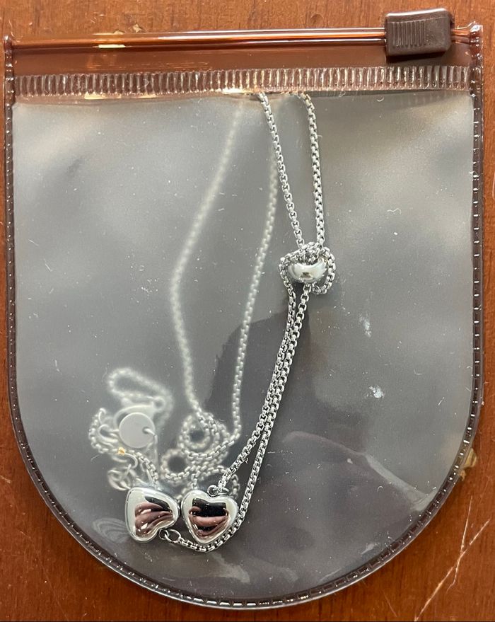 Collier double cœur ajustable - photo numéro 5