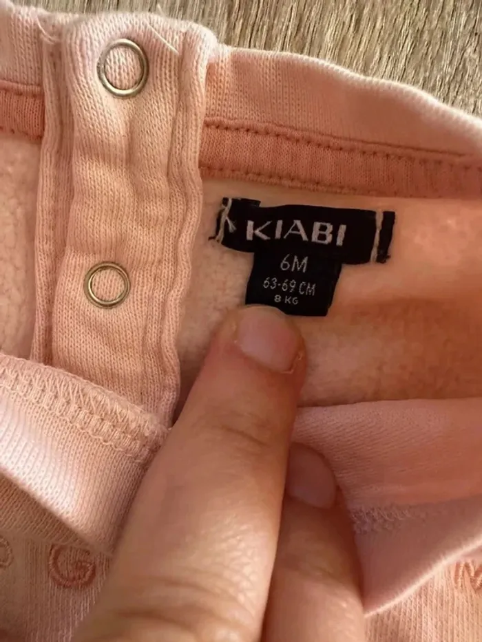 Sweat pull rose pale 6 mois 68 cm - photo numéro 4