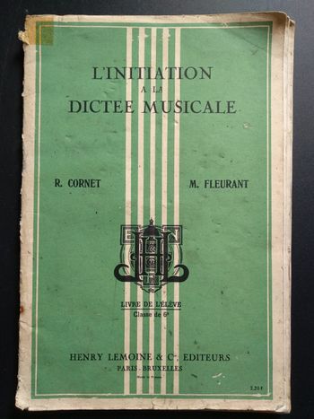 Livre de 1963 L'initiation à la dictée musicale