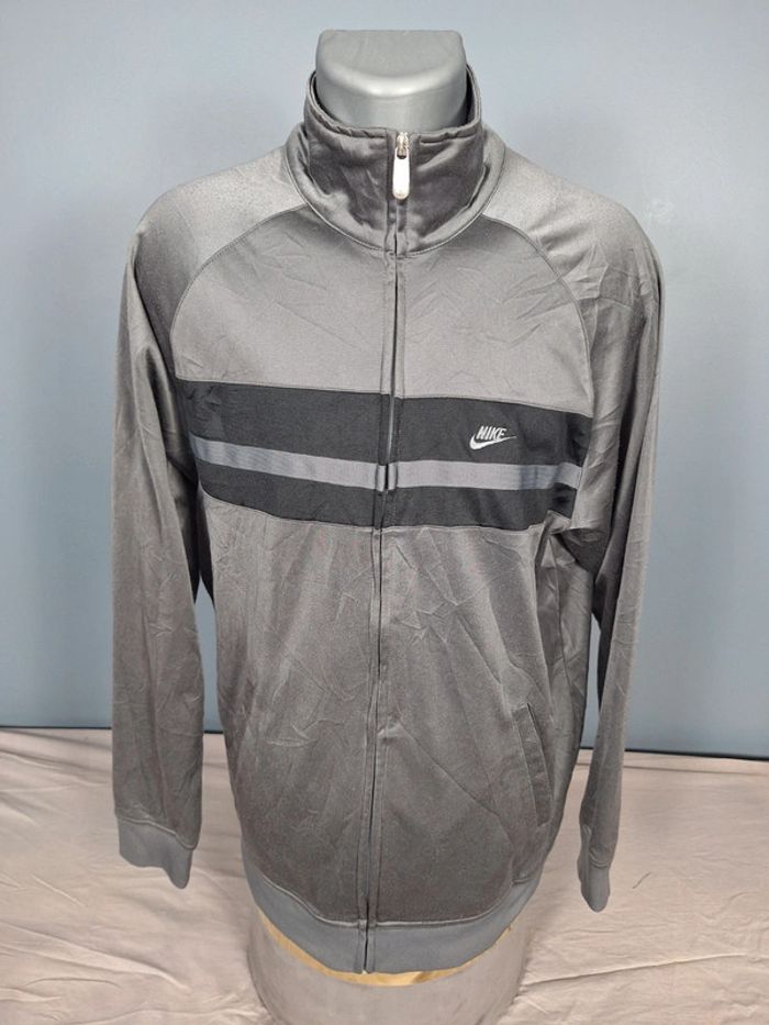 veste légère / Track jacket Nike vintage/ homme - taille XL / gris foncé - brodé (455)