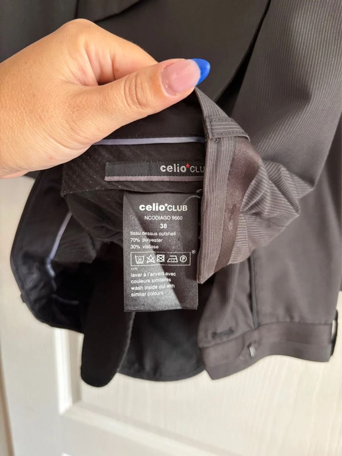 Costume Celio - Noir/gris à motif rayés - taille 38/M - photo numéro 7