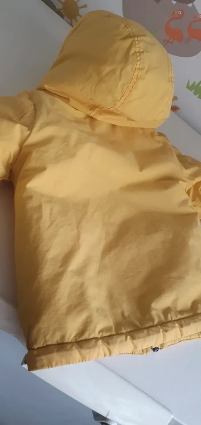Manteau avec doublure et capuche garçon 12mois 74cm - photo numéro 3