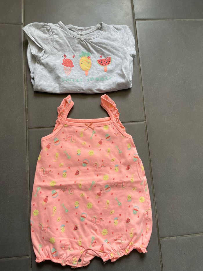 Lot pyjamas été bébé fille 12 mois - photo numéro 2