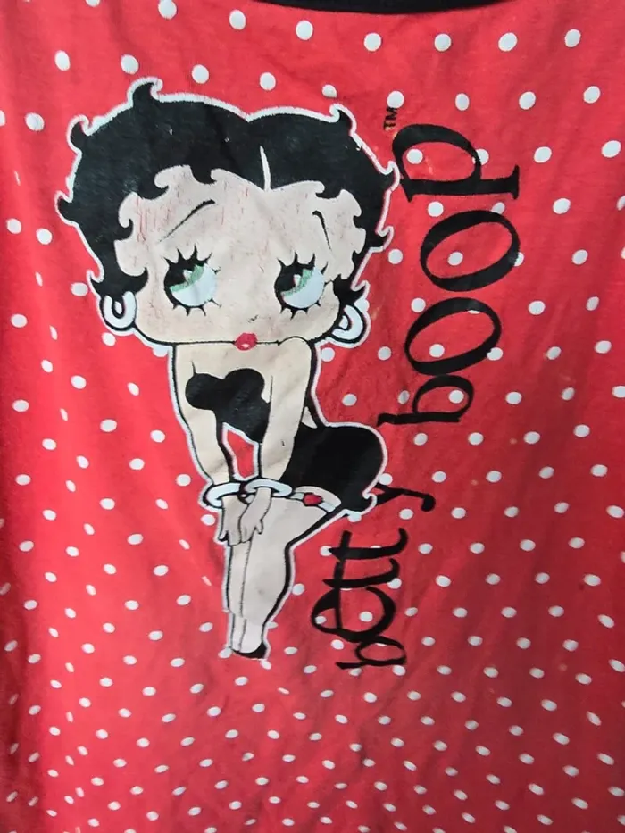 Nuisette vintage Betty Boop rouge pois blancs T34/36 - photo numéro 2