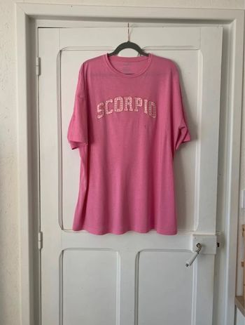 T-shirt Scorpion motif vichy rose/rouge femme - Taille 1XL Shein Curve