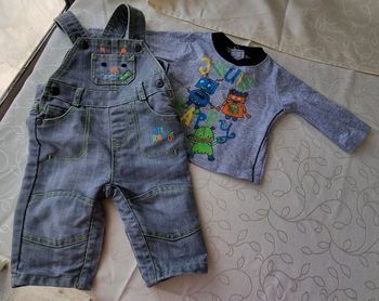 ensemble salopette t shirt 3 mois