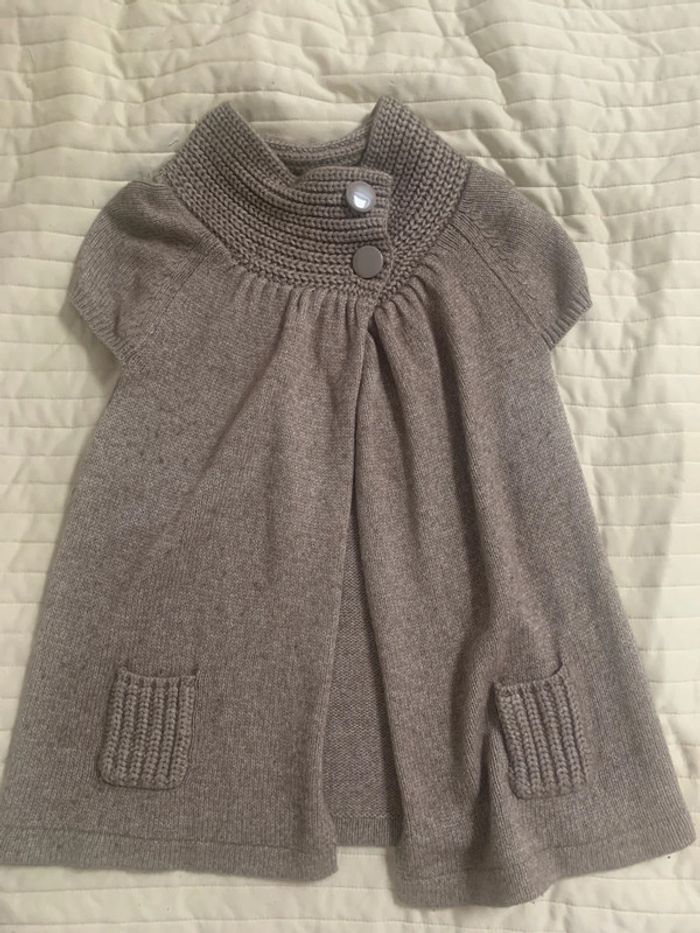 Superbe gilet Esprit marron clair en laine et angora - photo numéro 4