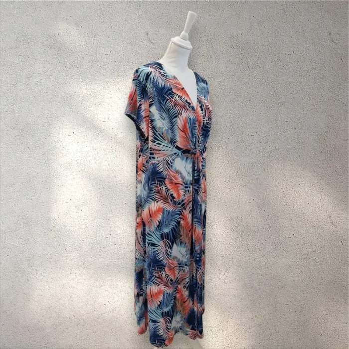 Robe longue fluide imprimée manches courtes 46/48 - photo numéro 3