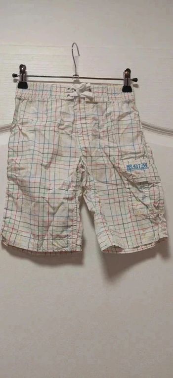 Bermuda H&M 6-7 ans blanc carreaux multicolores