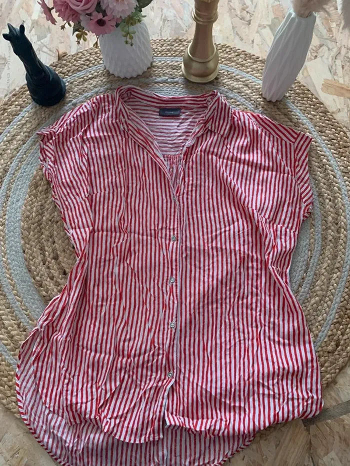 Blouse rayée rouge - photo numéro 2