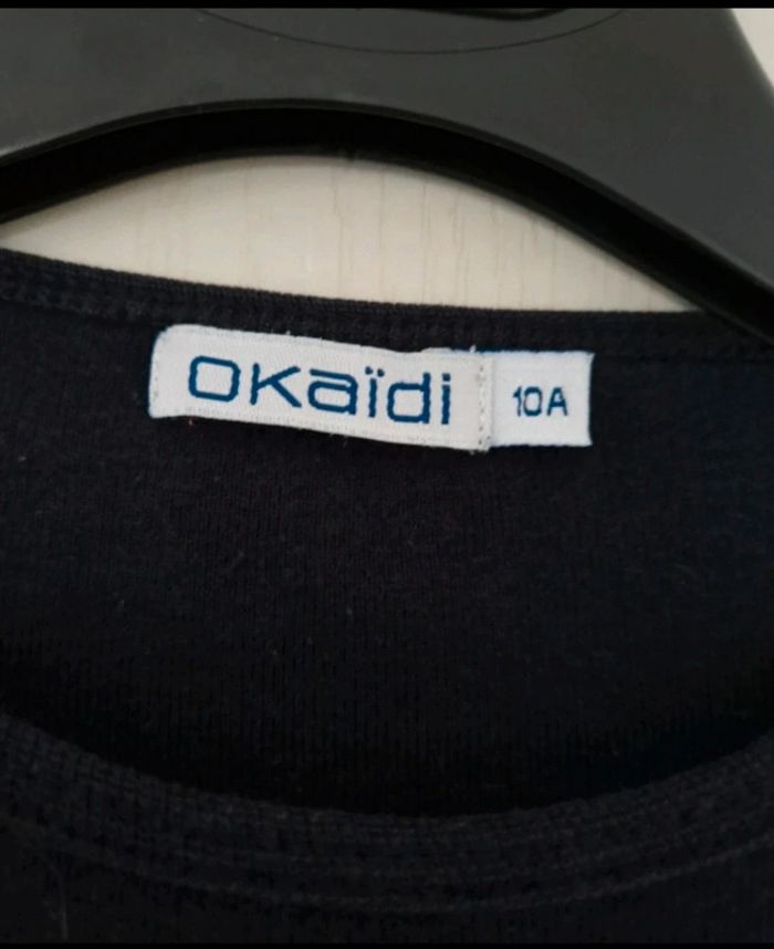 Haut a manche longue noir et rouge fille okaïdi 10 ans - photo numéro 4