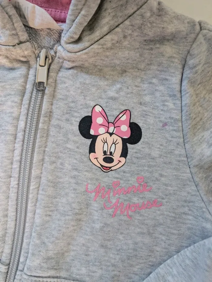 Gilet sweat shirt Disney Minnie 3- 4 ans avec oreilles souris - photo numéro 2