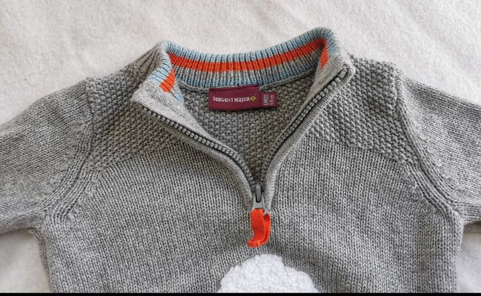 Pull 👣 20 % laine, sergent major, 6 mois - photo numéro 3