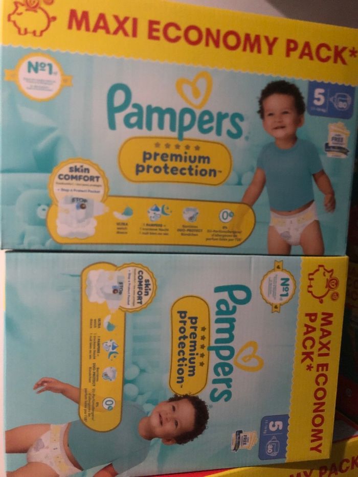 Lot 2 cartons Pampers taille 5 protection premium