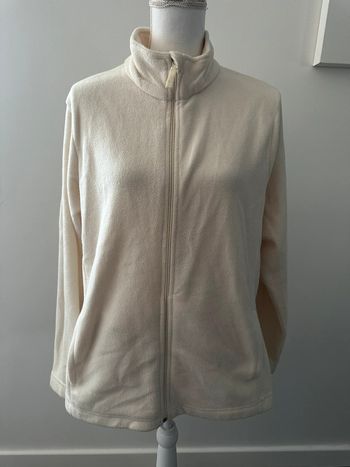 Sweatshirt zip polaire blanc crème T40 L