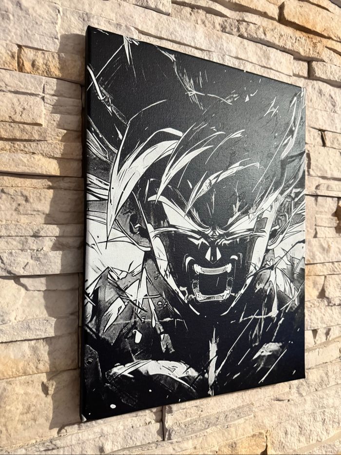 Tableau Goku colère intense Dragon Ball en toile 30x40cm - photo numéro 3